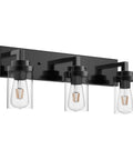 3 Light Dope Vintage Industrial Vanity Lights Over Mirror In Black Finish With Clear Glass Shades Modern Wall Sconce