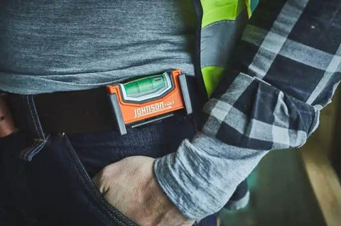 Compact Orange Magnetic Pocket Level With Grip Tight Rare Earth Magnets That Stick Like Gangbusters To Flat Or Round Steel Includes Slick Curved Vial For Dead On Levels Every Time You Work