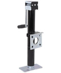 Heavy Duty Trailer Jack With 360 Swivel Weld-On Pipe Mount, 15 Inch Lift Range, Ergonomic Side Wind Handle And Foot Plate, Corrosion-Resistant Black E-Coat Finish, Supports 5,000 Lbs For RVs, Boat, Utility And Farm Trailers, black steel
