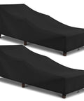 Black waterproof patio chaise lounge cover two pack for outdoor loungers and patio furniture keeps your chairs dry and protected