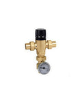 Three Way Thermostatic Mixing Valve in Low Lead Brass With Adaptor For Plumbing And Heating, Sweat Connection, Three Quarter Inch