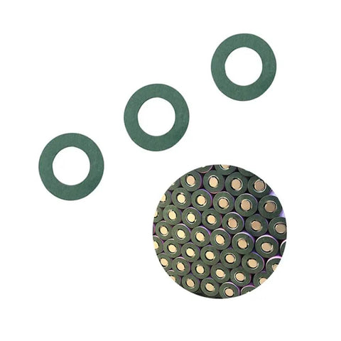 Bulk 100 Pcs 18650 Battery PVC Heat Shrink Tubing 30mm Wide 72mm Long 0.08mm Thick Plus 100 Pcs 18650 Li Battery Insulation Gasket Adhesive Ring Paper