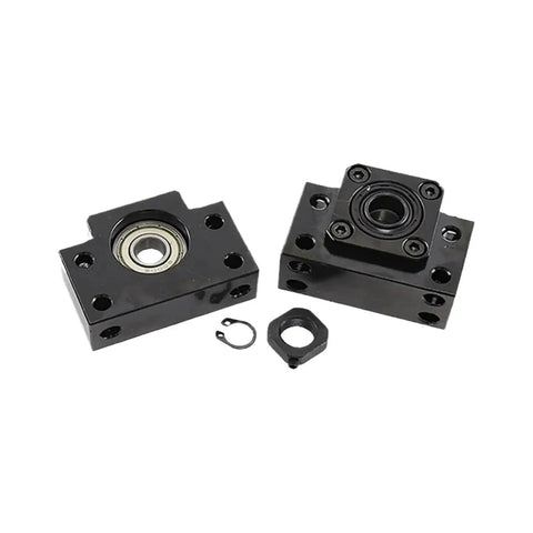 Top Shelf 900Mm Ball Screw Set With Single Nut Bk25 Bf25 Brackets And Torsion Coupling For Cnc Crews component parts showing brackets and nuts.