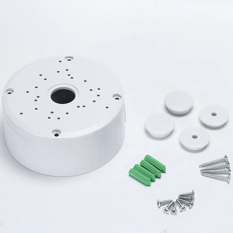 Weatherproof Bullet Security Camera Junction Box Mount Bracket For Indoor Outdoor Use with mounting screws and caps