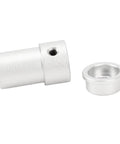 4mm Mounting Hub Universal Aluminum Alloy Motor Shaft Coupling for Robot Wheels showing parts in silver color