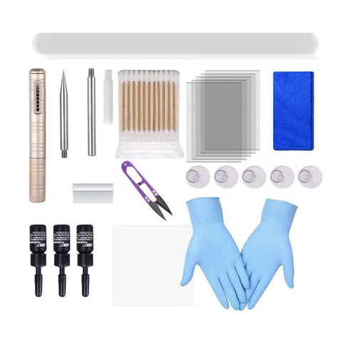 Components of Windshield Repair Kit For Chips And Cracks Easy Application Glass Crack Repair Tool For Automotive Use