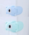 Bear Shaped Childproof Cabinet Locks Three Pack For Drawers And Doors Adhesive Easy Install 90 Degree Curvature Safety Latches