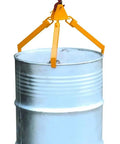 Heavy Duty Vertical Drum Lifting Clamp Made From Tough Steel For Safe Handling Of 1200 Lbs Plastic And Metal Drums lifting a steel drum.