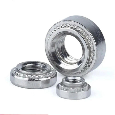 M3 Self Clinching Nuts Press Into Panels Quick Snap Fasteners Corrosion Resistant Crimp Inserts 50 Piece Set close-up view of assorted sizes.
