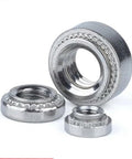 M3 Self Clinching Nuts 200 Piece Pack Featuring Bulletproof Serrated Grip For Zero Loosening And Rock Solid Stability Quick Press In Installation For Server Racks And Heavy Machinery Hardware, showing three diverse sizes.