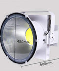 Pro Grade Rechargeable Floodlight With Blazing Bright Lumens And Complete Weather Shielding Optimized For Wet Outdoor Tunnel Runs And Heavy Duty Job Site Safety Tasks Featuring Corrosion Resistant Aluminum Frame, 480mm diameter.
