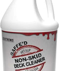 Marine Deck Cleaner With Protective Polymer For Non Slip Decks Easy Wash And Lift Dirt Fast Safe On Fiberglass Vinyl Plastic And Metal Boats One Gallon White And Red Packaging No Scrubbin Required Stain Lifting Formula And UV Protection Keeps Your Deck displayed