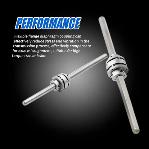12.7mm To 12.7mm Flexible Flange Diaphragm Coupling For 3D Printers And CNC Machines, 39mm Diameter By 49mm Length, Aluminum Shaft Coupler With Dual Diaphragms For Servo And Stepped Motors, Pro Grade And Built Tough, silver coupler on shafts