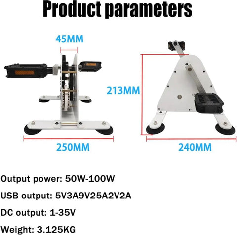 Foot Powered Pedal Generator With Built In Energy Storage For Emergency Power And Off Grid Charging, 50W And 100W