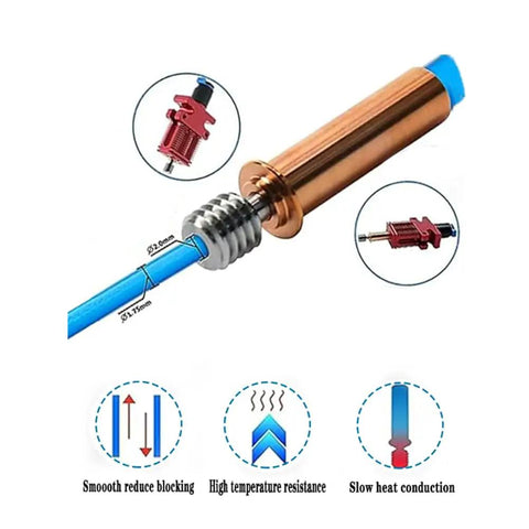 All Metal Bimetal Heat Break Upgrade For 3D Printers Titanium Copper Throat For Fast Heat Transfer Dope Performance Ender 3 V2 Neo Ender 3 Neo CR 6 Max CR 5 Pro And CR10 Series Hotend Component, titanium copper tube with dimensions