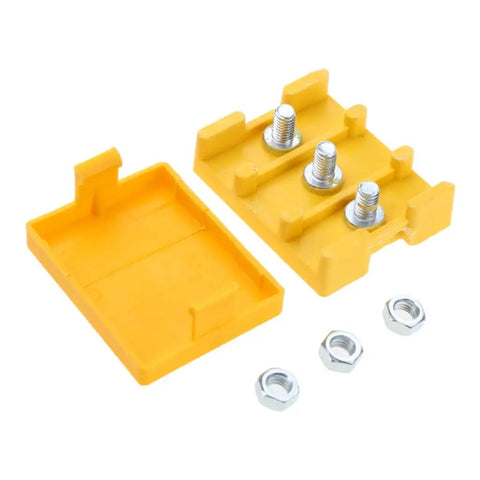 Bright Yellow 3-Wire E-Bike Motor Phase Wire Connector Junction Box for Controllers, Battery Cables, and Terminal Blocks