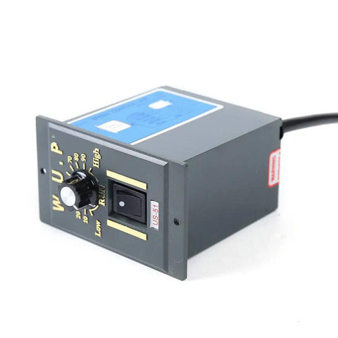 AC 110V 15W Single Phase Gear Motor With Variable Speed Controller, showing control knob and switch for speed adjustment.
