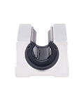 Front view of 4 Pack SBR16UU Linear Ball Bearing Slides 16mm Open Block Aluminum for CNC Routers