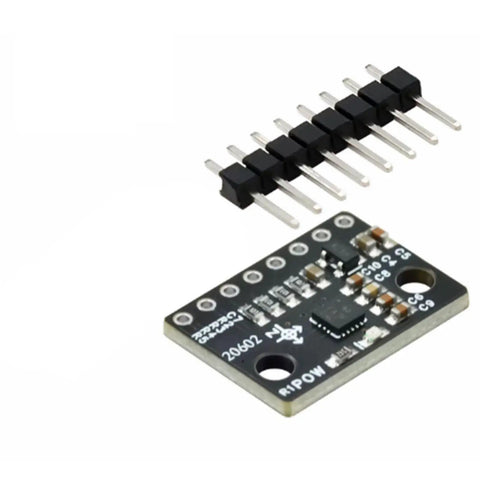 Pro Grade Six Axis Gyro And Accelerometer Sensor Module For Rock Solid Precise Navigation Robotics Control And Motion Tracking With Stable Temperature Performance And Anti Interference Design, black PCB with header pins