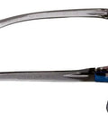 Built Tough Safety Glasses With Blue Mirror Polycarbonate Lenses And Super Comfy Wraparound Temples For Dead Clear Vision And Snug Secure Grip In Sleek Gray Finish Bulk Pack Of 10 side view showing blue mirror lenses and soft temple tips.