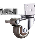 Top Shelf Swivel Casters With Brakes And Slick Nylon Wheels For Flower Stands And Furniture Easy Setup, 32mm wheels close-up view