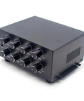 Beefy 8 Channel Microscope LED Driver With Dimming Switch 24V DC For Machine Vision And Stereo Microscopes PCB Inspection And Laboratory Lighting Systems Ideal For Research Labs And Manufacturing Quality Control, black metal case