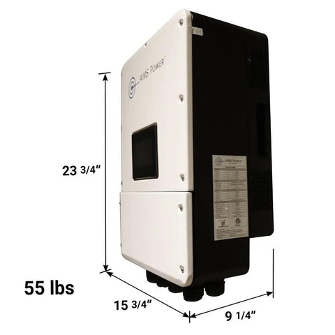 Beast Mode 4.6 Kilowatt Up To 6.9 Kilowatt Pv Hybrid Solar Inverter dimensions side view, weight 55 lbs, suitable for home energy setup.