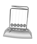 Z Shape Newtons Cradle Desk Toy For Home Office Decor with five polished silver balls on a sturdy base