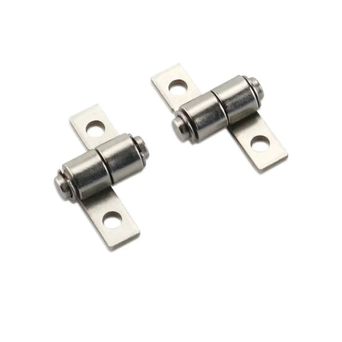 360-Degree adjustable stop-damping hinges with mounting plates, metal silver finish (2 pcs)
