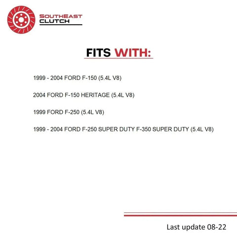 Fits list for Plug And Play Clutch Master And Slave Cylinder PreFilled With Long Hydraulic Line for Ford 5.4L V8 models.