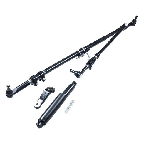 Beefed Up Steering Linkage Assembly Replacement For 2003 2013 Ram 2500 3500 And 2006 2008 Ram 1500 4WD Tie Rod Drag Link Pitman Arm Kit OE Part 05154661AD 5154661AC, black steel steering parts
