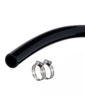 3/4 Inch Black Vinyl Tubing 10 Ft Flexible PVC Hose For Water Garden Pond Fountains And Light Gas Transfer, Low Pressure, Durable Safe, Includes 2 Clamps