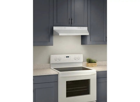 Under Cabinet 30 Inch Convertible Range Hood Insert With Light Two Speed Exhaust Fan Four Way Venting Easy Switches White