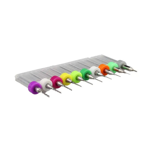 30Pcs Micro Mini Twist Drill Bit Set 0.1mm To 2.0mm Tungsten Carbide PCB Engraving Bits color-coded for CNC micro drilling