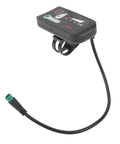 Large LED Display Meter For Electric Bikes 24V 36V 48V Multifunctional Computer With 5 Pin Connector, shown with cable