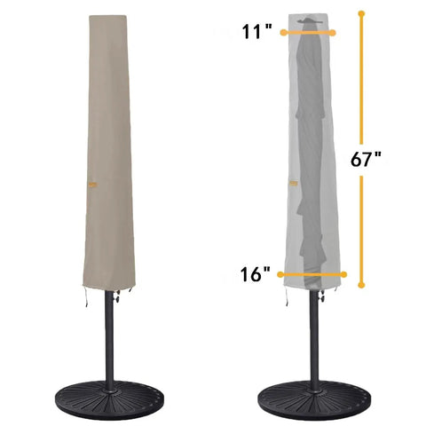 Premium 6 To 9 Foot Patio Umbrella Cover With Waterproof Oxford Fabric Zipper shown on umbrella stand