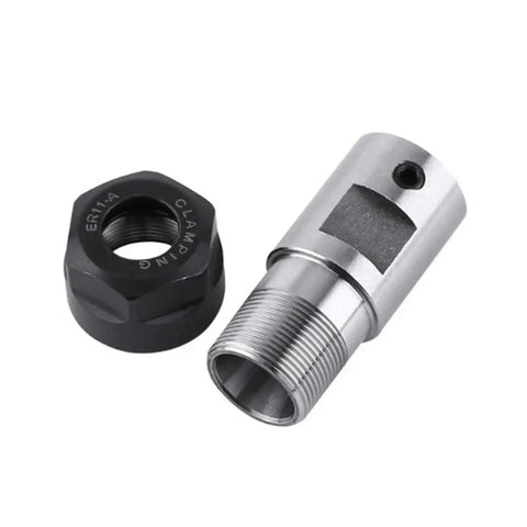 Solid One Set Er11 Collet Chuck Shaft Extension Rod For Milling Lathes And CNC Cutters showing ER11 collet and chuck detail.