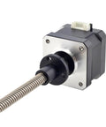 No Fuss External Linear Stepper Motor With 34 Mm Stack Plus T8 Lead Screw Providing Nasty Smooth 8 Mm Throw And 200 Mm Reach Plain Sweet For Z Axis 3D Printer Builds 0.4 Amp Magnet close-up view of motor and lead screw