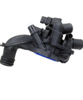 Direct Fit Coolant Thermostat Housing Assembly Replacement Fits Peugeot 2008 And 207 with multiple connection points in black plastic.