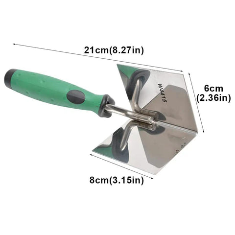 Pro Grade Drywall Corner Tool With Non Slip Handle Stainless Steel Angled Corner Trowel for Plastering 21cm length visible