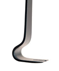Curved end of 3 Piece Pry Bar Set With 5.5 Inch, 7.5 Inch And 10 Inch Nail Pullers showing wide thin blade