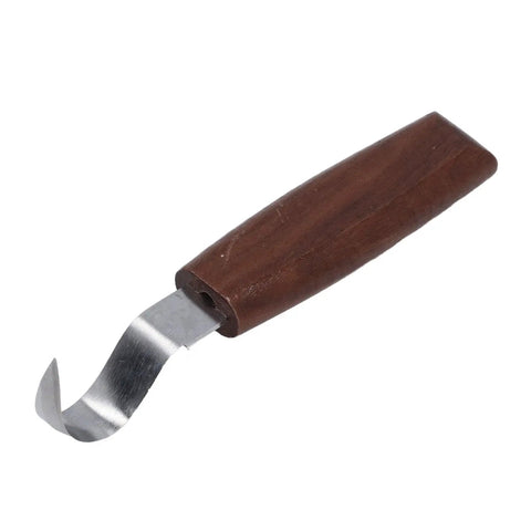 Top Shelf Walnut Handle Wood Carving Hook Knife And Spoon Gouge With Double Sided Curved Blades For Whittling Bowls Cups And Weekend Builds Hella Smooth Cutting Every Time, walnut handle and curved stainless steel blade.