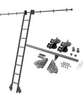 Heavy Duty Sliding Barn Door Hardware Kit 3.3ft-20ft Round Tube Track With Full Set Floor Roller Wheels shown without ladder
