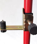 Rock Solid Laser Level Bracket For Telescoping Poles Universal Fit Rotary Line Lasers Heavy Duty Job Site Essential mounting on red pole.