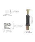 30 Sets Cam Lock Fittings Kit For Wardrobe And Drawer With M6 Cam Screws And Nuts, Zinc Alloy And Plastic Construction, with measurements