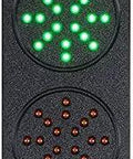 Exterior Traffic Control System With Dual Color LED Indicators, 12V Power, 5 Inch Wide By 10-3/4 Inch High Housing with lit LEDs