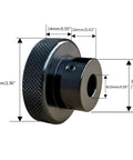 Top Tier Knurled Aluminum Handwheel With Black Anodized Finish For Lathe And Machine Tools 60mm Outer Diameter 15mm Shaft Fits Revolving Handle Replacement Parts That Are Super Tough And Built To Last. black knurled aluminum handwheel, 60mm, 15mm bore