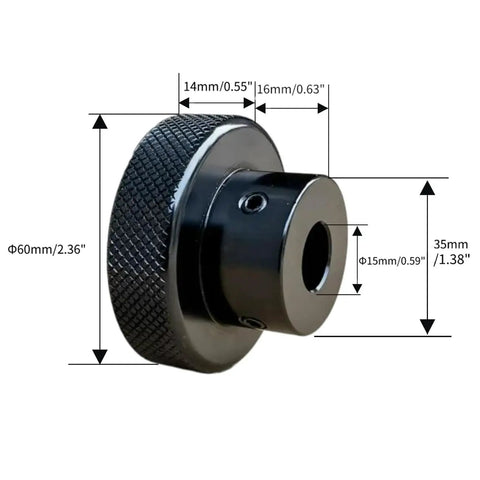 Top Tier Knurled Aluminum Handwheel With Black Anodized Finish For Lathe And Machine Tools 60mm Outer Diameter 15mm Shaft Fits Revolving Handle Replacement Parts That Are Super Tough And Built To Last. black knurled aluminum handwheel, 60mm, 15mm bore