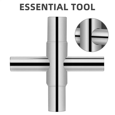 Heavy Duty Folding Socket Wrench Set Featuring Four Precision Cut Openings For Tight Squeezes And Faucet Repair Solid Steel Construction close-up view of the tool showing high-quality finish.