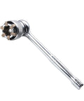 Adjustable Universal Socket Wrench Kit With Three Eighths Inch Hex Adapters for drilling and fastening, rust-resistant